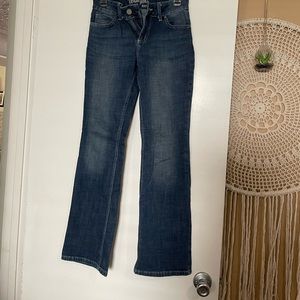 Wrangler dark wash boot cut jeans size 5